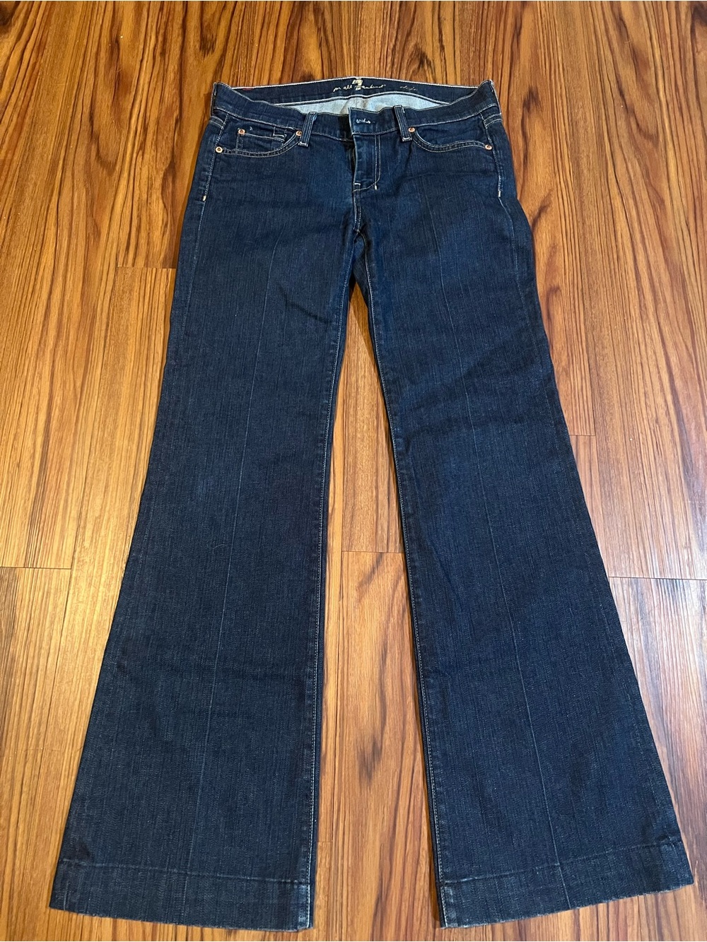 7 For All Mankind Dark Blue Flare Jeans